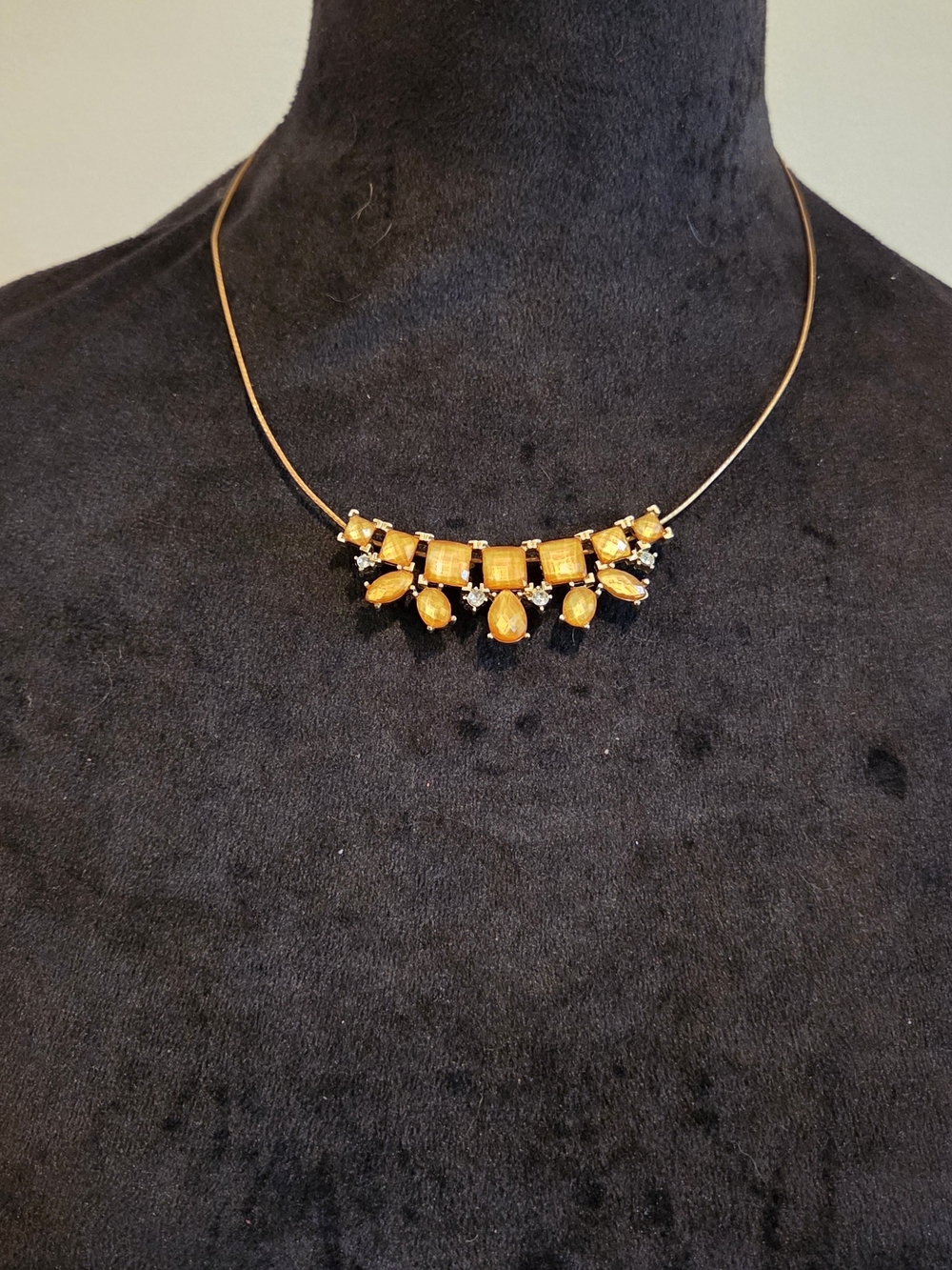 Gold-Tone Gemstone Statement Necklace